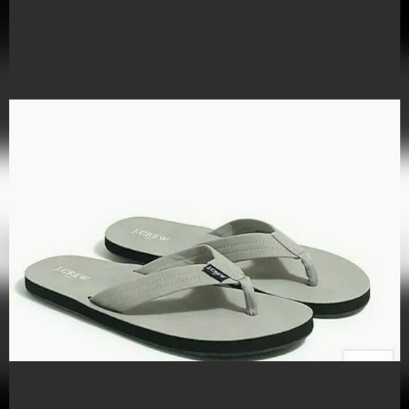J.CREW Men's Gray Flip Flops Sandals Size 8,9, 10 , 11 ,12 ,13 New - Picture 1 of 7